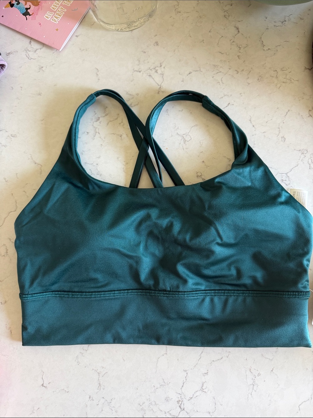 Lululemon energy longline bra Foil limited edition green size 8